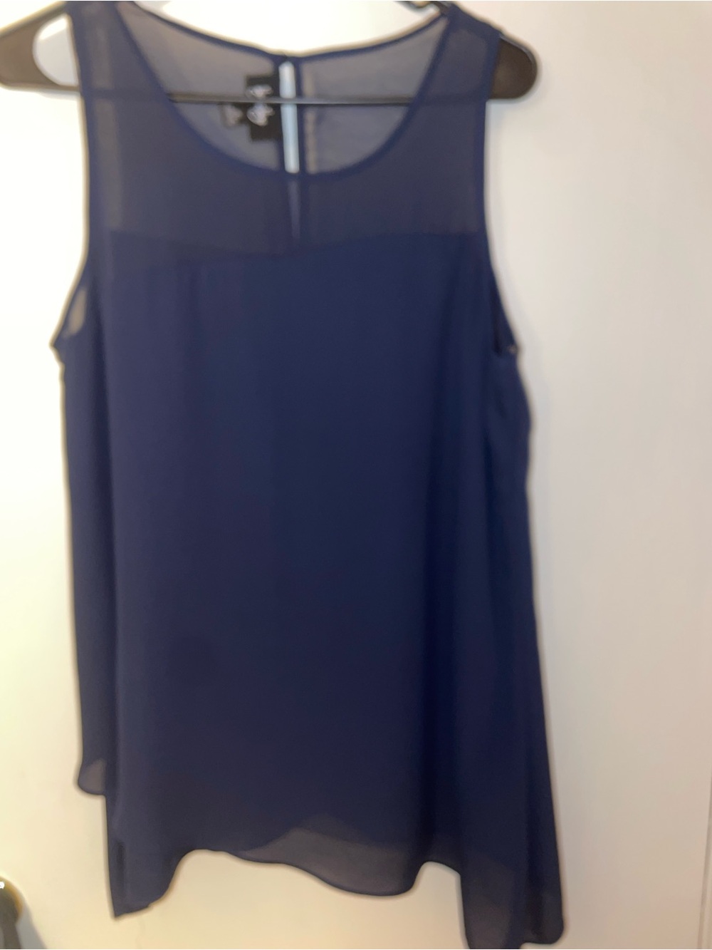 By&By Navy Tulip hem chiffon tank top XL